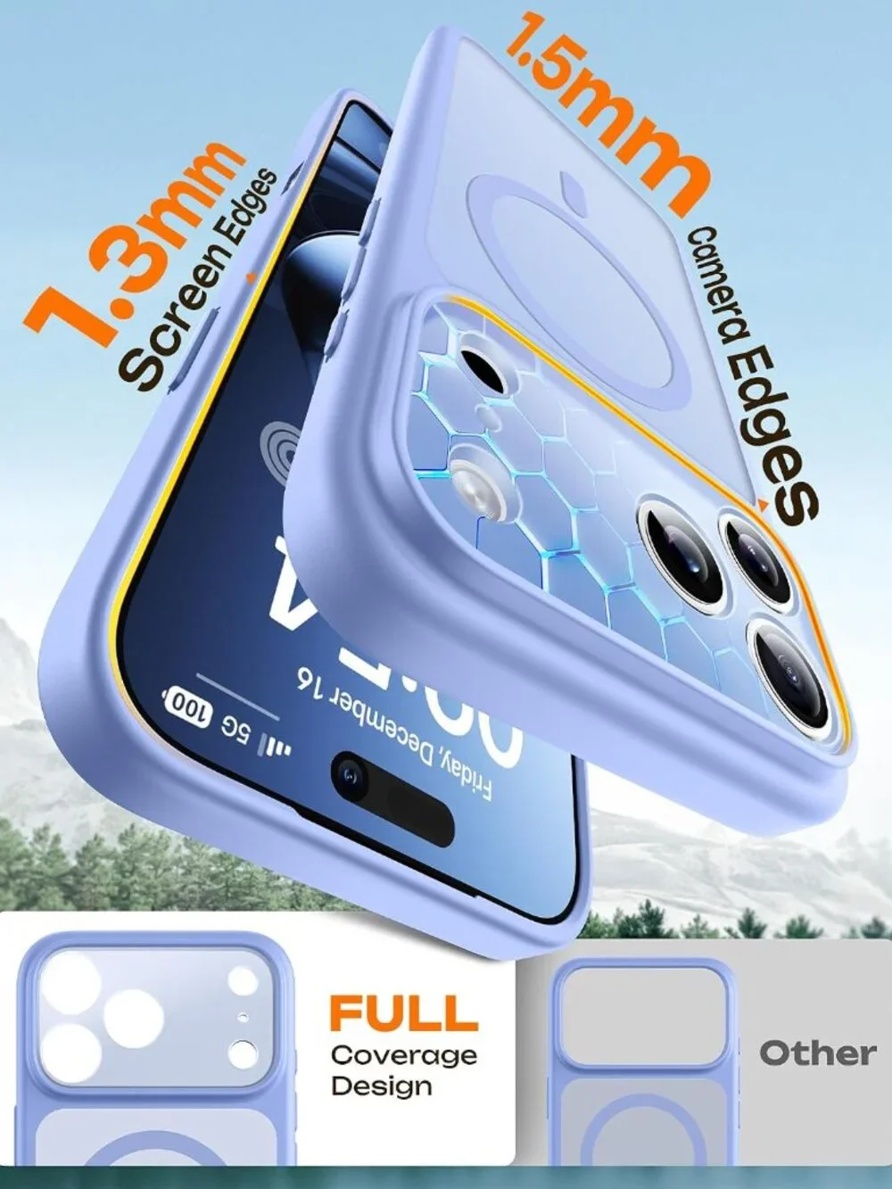 iPhone 17 Pro Case MagSafe Full Camera Protection Matte Light Blue